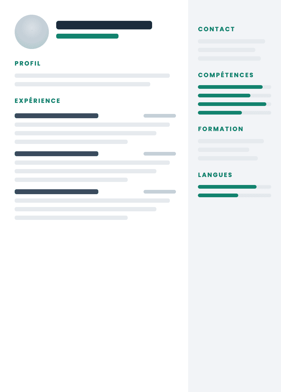 Nos modèles de CV · E1